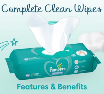 Pampers Complete Clean Baby Wipes 64 Pcs