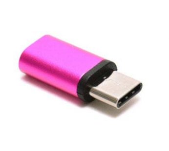 Adaptador Otg Micro Usb Para Usb Tipo C 3.1 Rosa