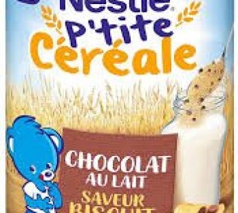 Nestlé p’tite  céréale chocolat au lait saveur. biscuit  400gr
