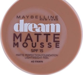 mayBelline Dream  matte mousse spf 15. matte perfection fondations lightweight feel 40 fawn