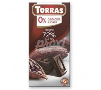 torras chocolat 0% azucares sugars negro 72%. 75g