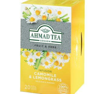 Ahmad tea fruit & herb infusion camomile & lemongrass 20 foiL wrapped tea bags