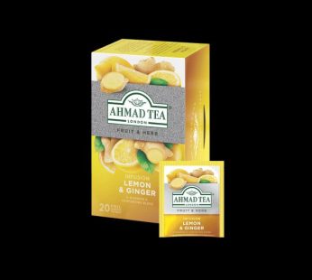 Ahmad tea fruit & infusion lemon & ginger 20 foiL wrapped tea bags