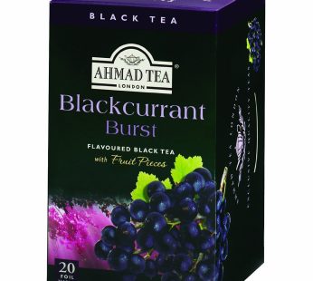 Ahmad tea blackcurrant burst Flavoured Black tea with fruit pièces 20foiL tea bags