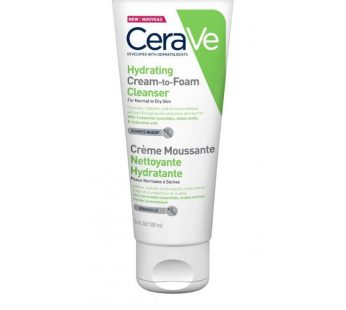 cerave hydrating cream -to-foam  cleanser crème moussante hydratant 100ml