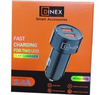 dinex fast charging for two USB car charger 2.4A